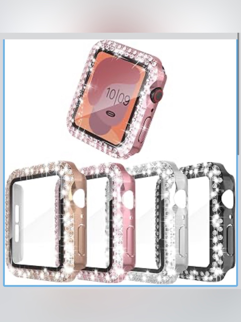 Rhinestone Bling Protective Watch Case - Pink